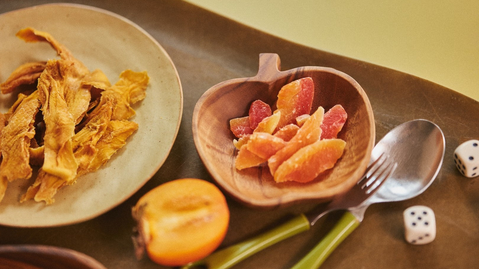 teak wood serving board with fresh grapefruit