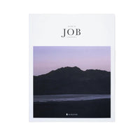 Book cover titled 'Book of Job' with a mountain landscape design on a white background