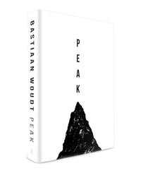 Book titled 'Bastiaan Woudt Peak' with a mountain silhouette on a white background