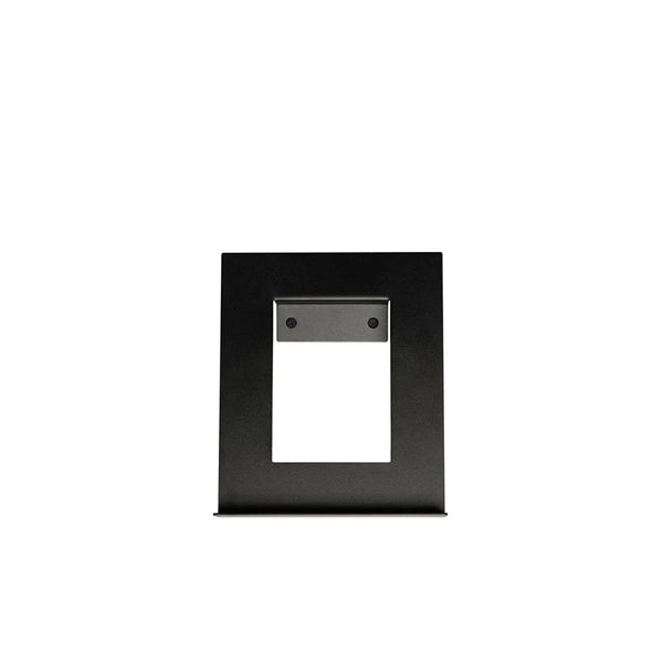 black metal wall stand on white background