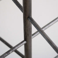Close-up of a metal frame with a white background