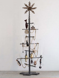 Metal Christmas tree with Antique Patina finish - L