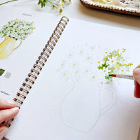 watercolor book with hand and painting