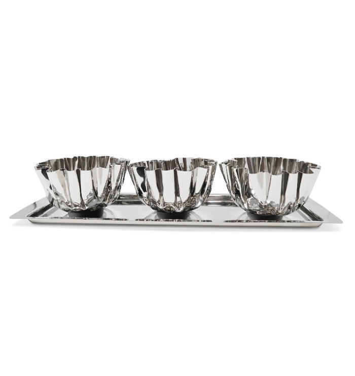 Stainless Steel Relish Dishes & Tray