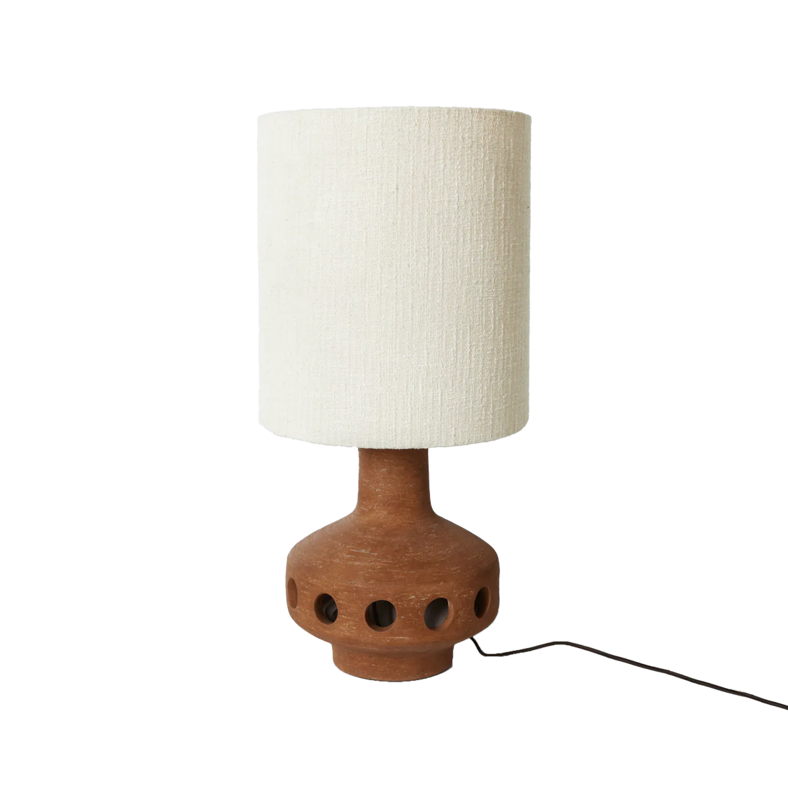 table lamp brown base white shade