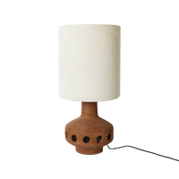 table lamp brown base white shade