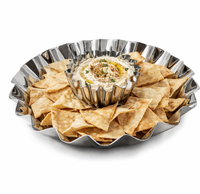 Stainless Steel Round Chips & Dips Platter
