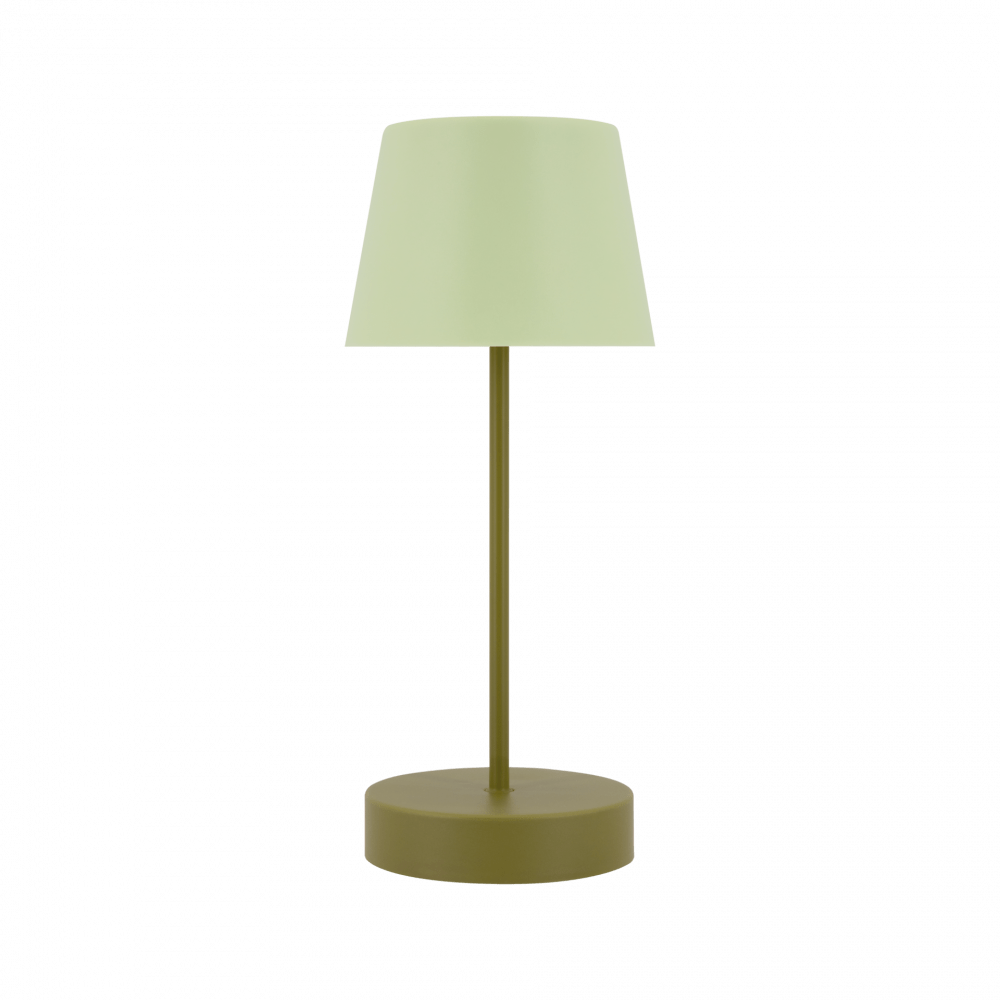 two shade green portable table lamp
