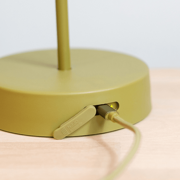 two shade green portable table lamp