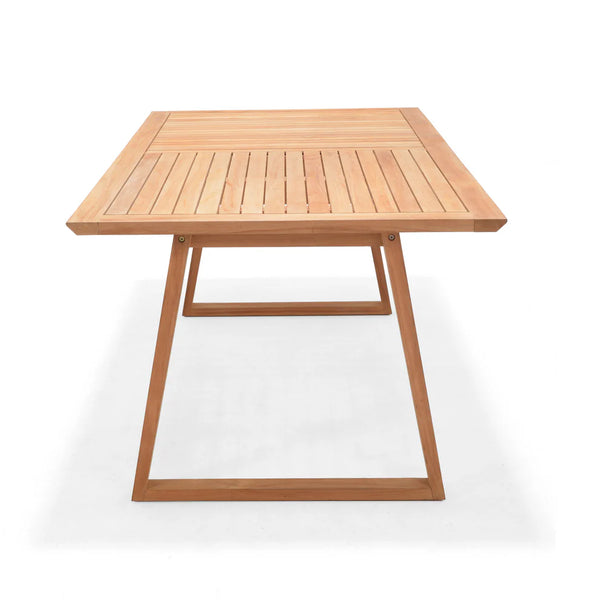 Wooden square table on a white background