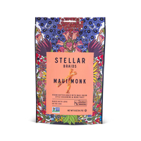 Stellar Braids Maui Monk snack package with colorful floral design on a white background