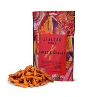 Stellar Snacks Sweet & Sparky snack package with snacks on a white background