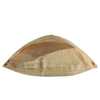 yellow linen pillow case with envelop closure on white background