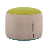 small pouf in beige yellow and teal