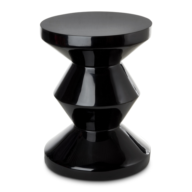 black lacquered stool or accent table 