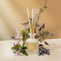 glass vessel with reed diffusers lavender scent