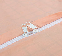 detail of white zipper in pink fabric