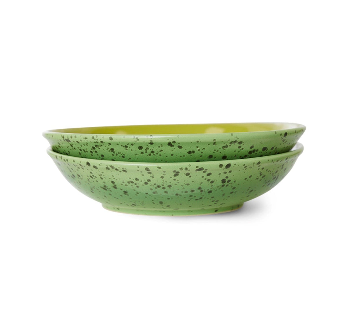 curry bowls in green and brown retro colors