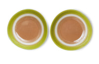 curry bowls in green and brown retro colors