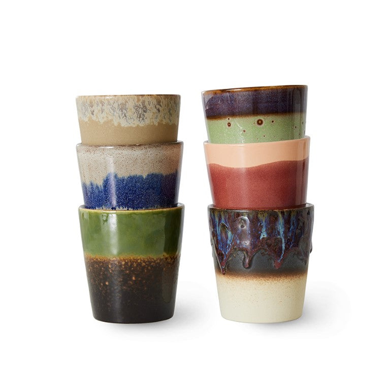 HKliving USA ACE7218 70s ceramics coffee tumblers Grounding set of