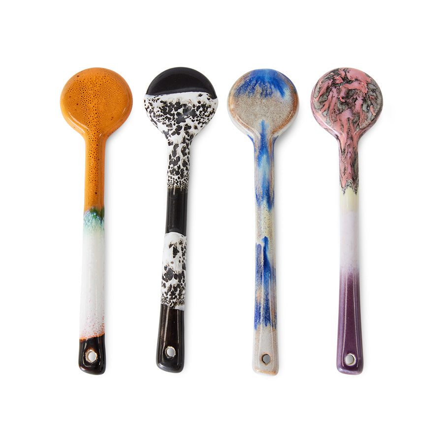 HKLIVING USA ACE7263 spoons M Force 70s style ceramics set 4
