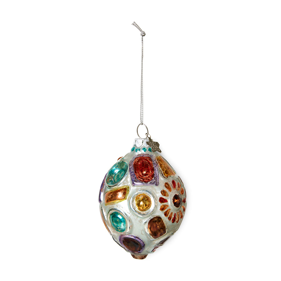 HKliving USA APH7004 HK Christmas ornament jewel oval antique