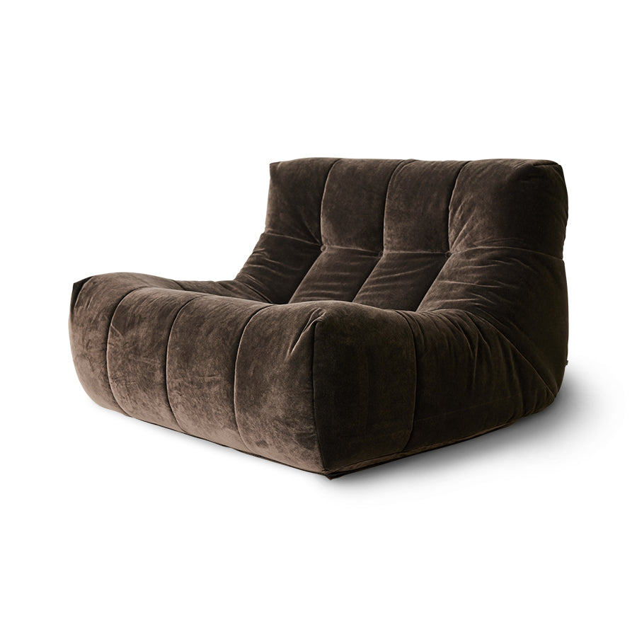 HKliving USA CZM5426 Lazy lounge chair royal velvet espresso brown