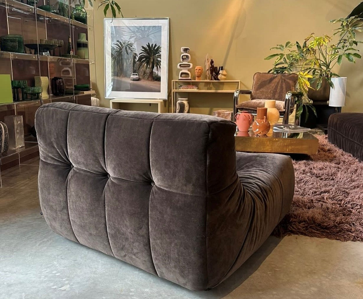 ＣＯＮＶＥＮＴＯ　ＬＯＵＮＧＥ HKliving USA CZM5426 Lazy lounge chair royal velvet espresso brown