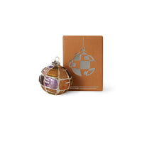 hand painted mid century style Christmas ornament with individual box