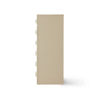 side view of 6 drawer cabinet in cream color