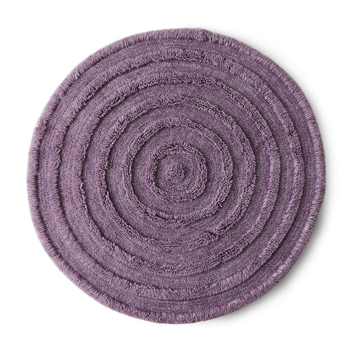 round high and low pile tufted lilac rug