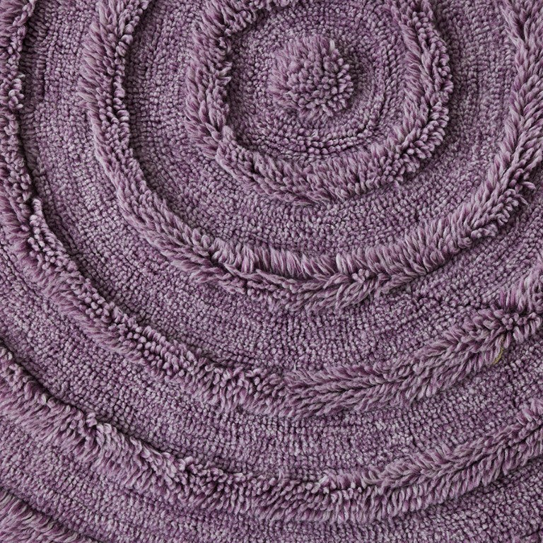 round high and low pile tufted lilac rug