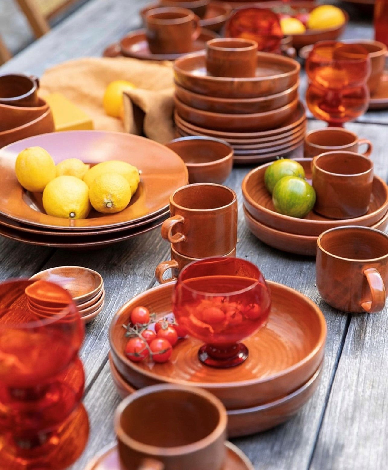 HKliving USA ACE7209 Chef ceramics deep plate medium retro orange