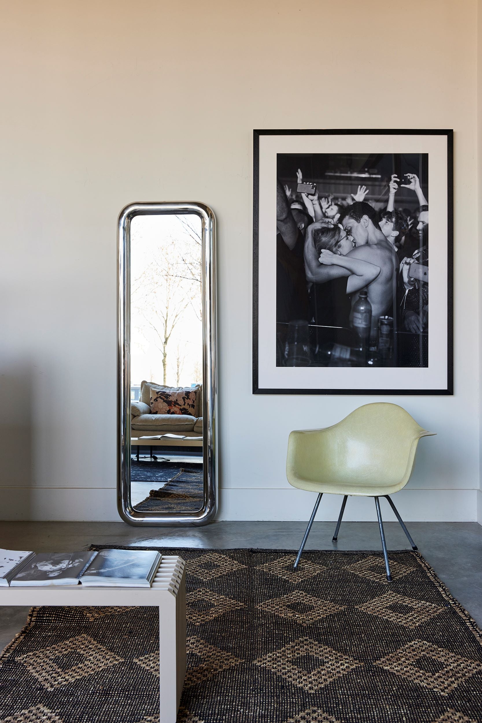 HKliving USA AWD8958 chubby standing chrome tall mirror shiny