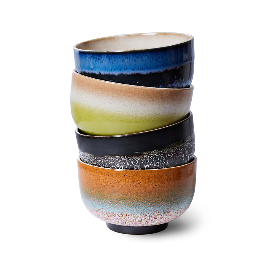 70s ceramics noodle bowls Groovy (set of 4)