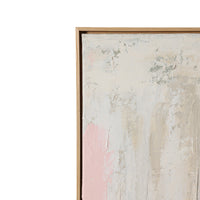 Abstract painting with soft pastel colors and a gold frame on a white background