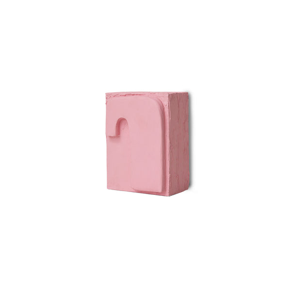 Pink artwork with a handle on a white background