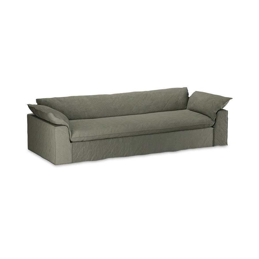 Green sofa on a white background