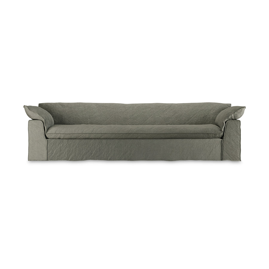 Green sofa on a white background