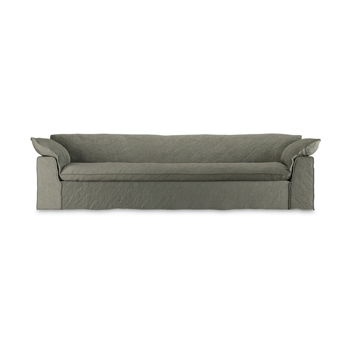Green sofa on a white background