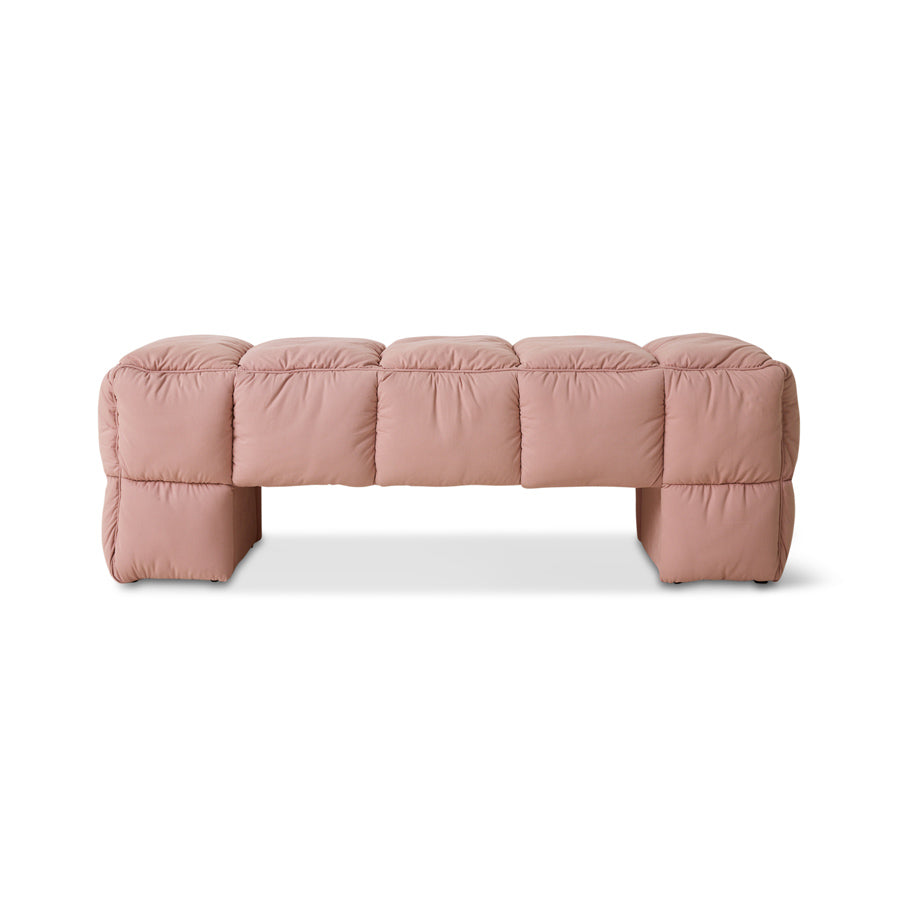 pink quilted modern style bench