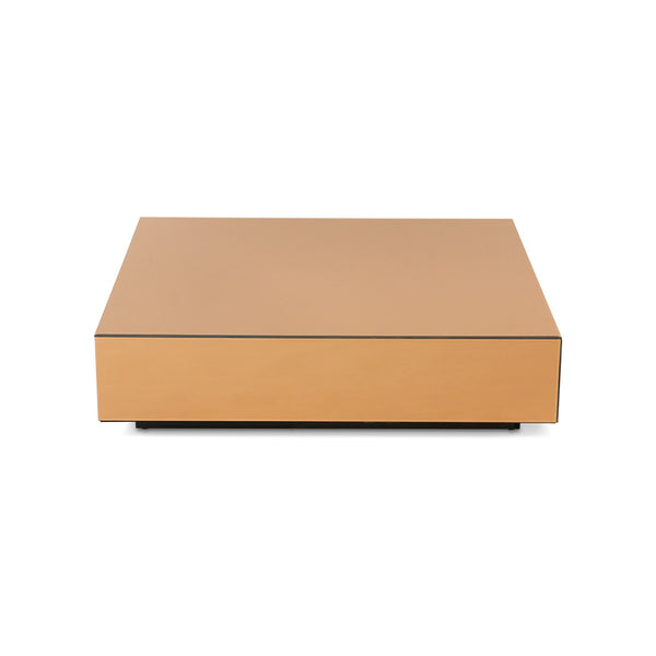 Rectangular wooden coffee table on a white background
