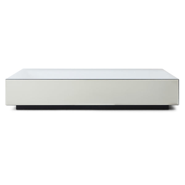 rectangular shape mirrored coffee table on white background