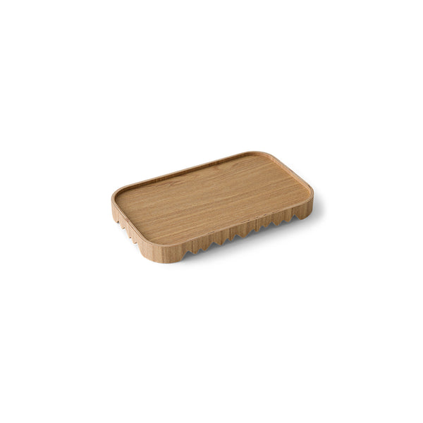 Wooden tray on a white background