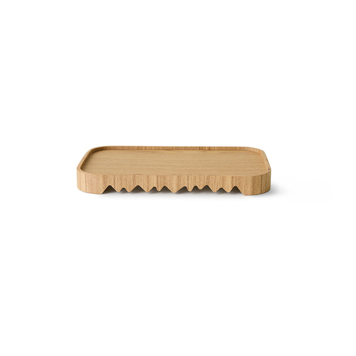 wooden tray on a white background