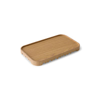 Wooden tray on a white background