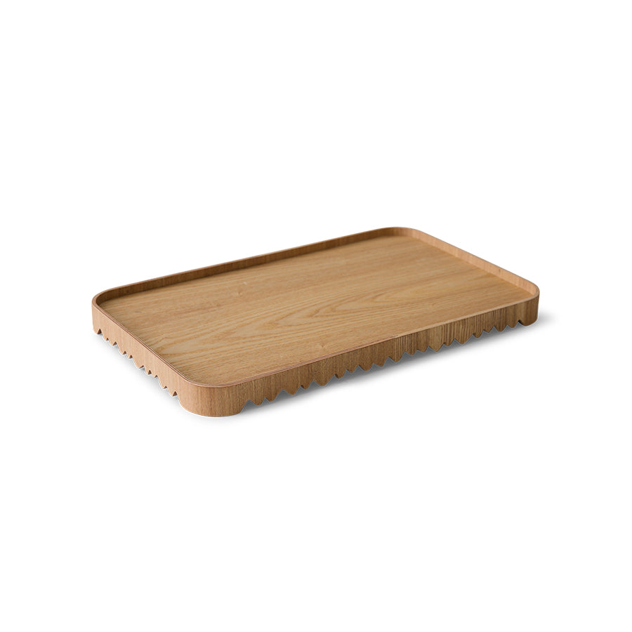 Wooden tray on a white background