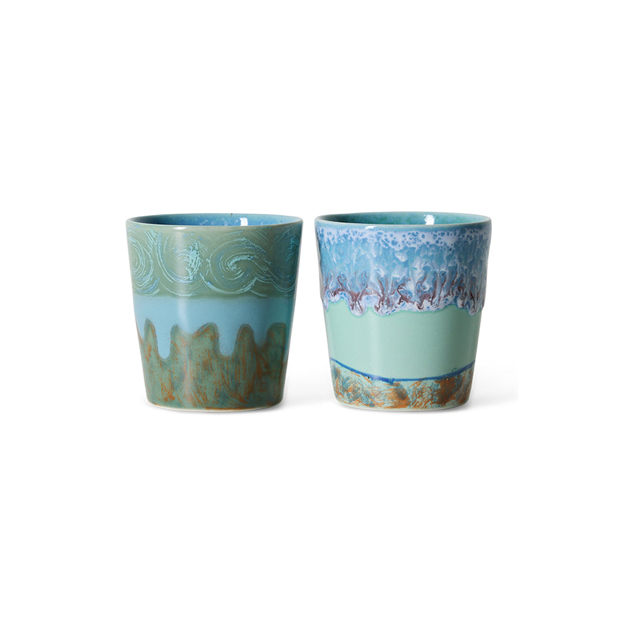 70s ceramics Van Gogh coffee mugs (set of 2)