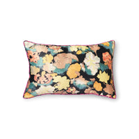 Floral patterned pillow on a white background