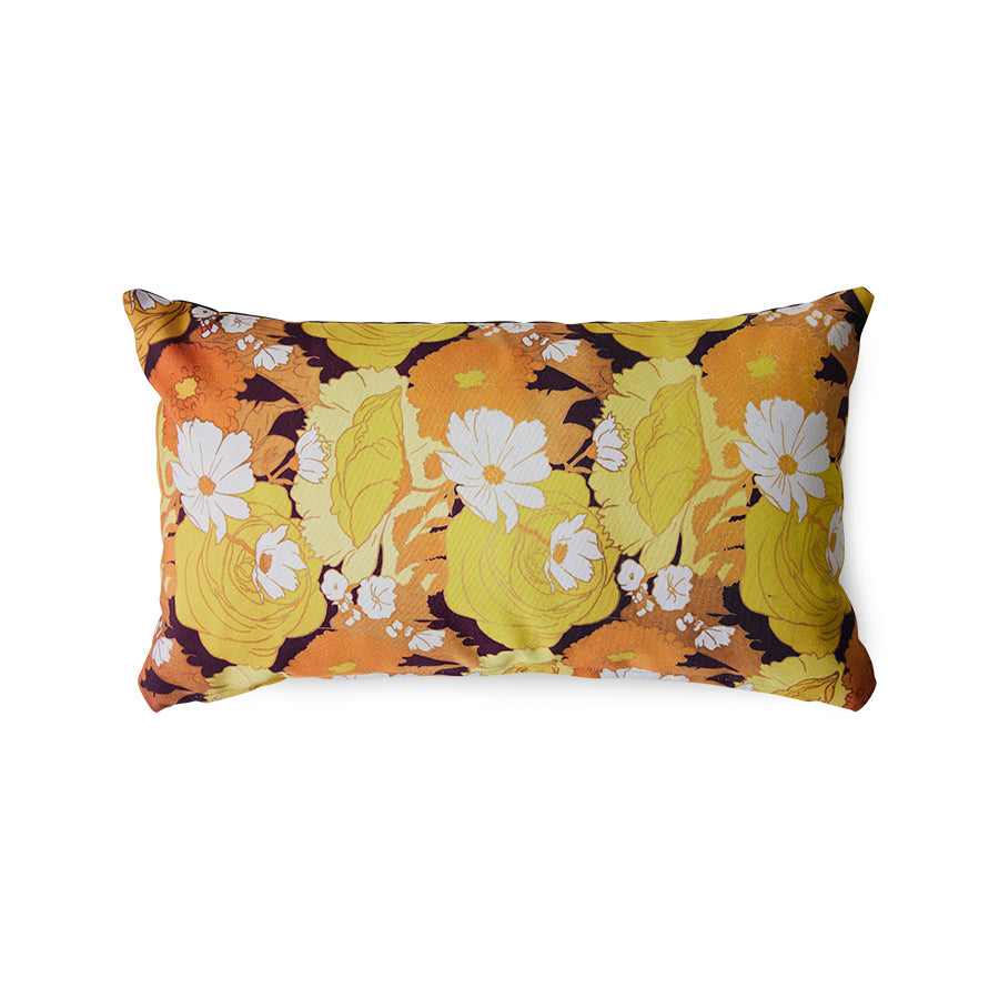 Floral patterned pillow on a white background